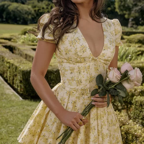 2024 Sexy V-Neck Puff Sleeve Summer Dress - Suninheart